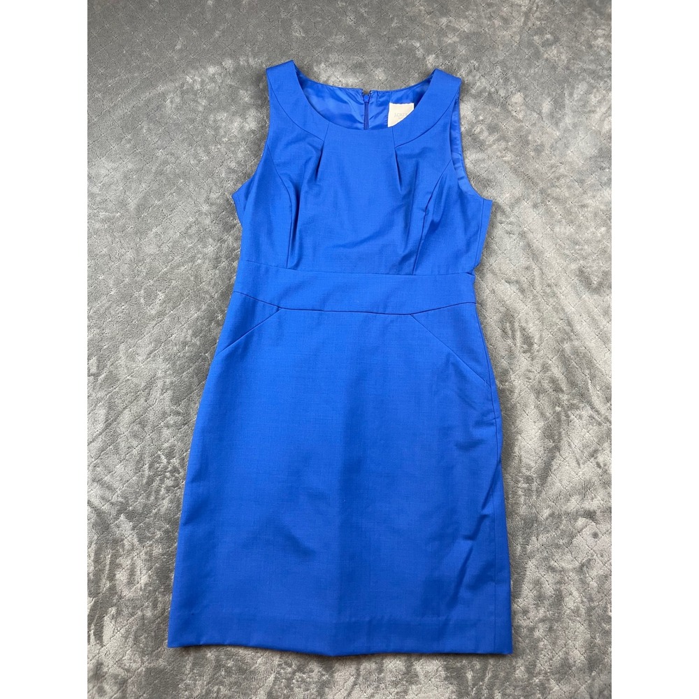 J‎ Crew Blue Petite Wool Blend Sheath Dress Style A9101 Size 10